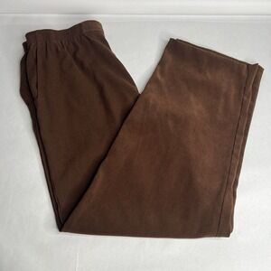 Alfred Dunner Pants Womens 12 Brown Pull On Straight Leg Stretch Casual Pocket
